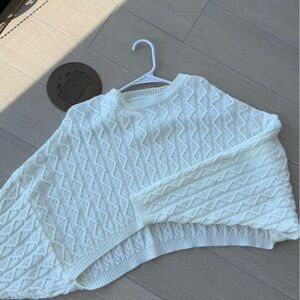 White Princess Polly baggy cropped sweater